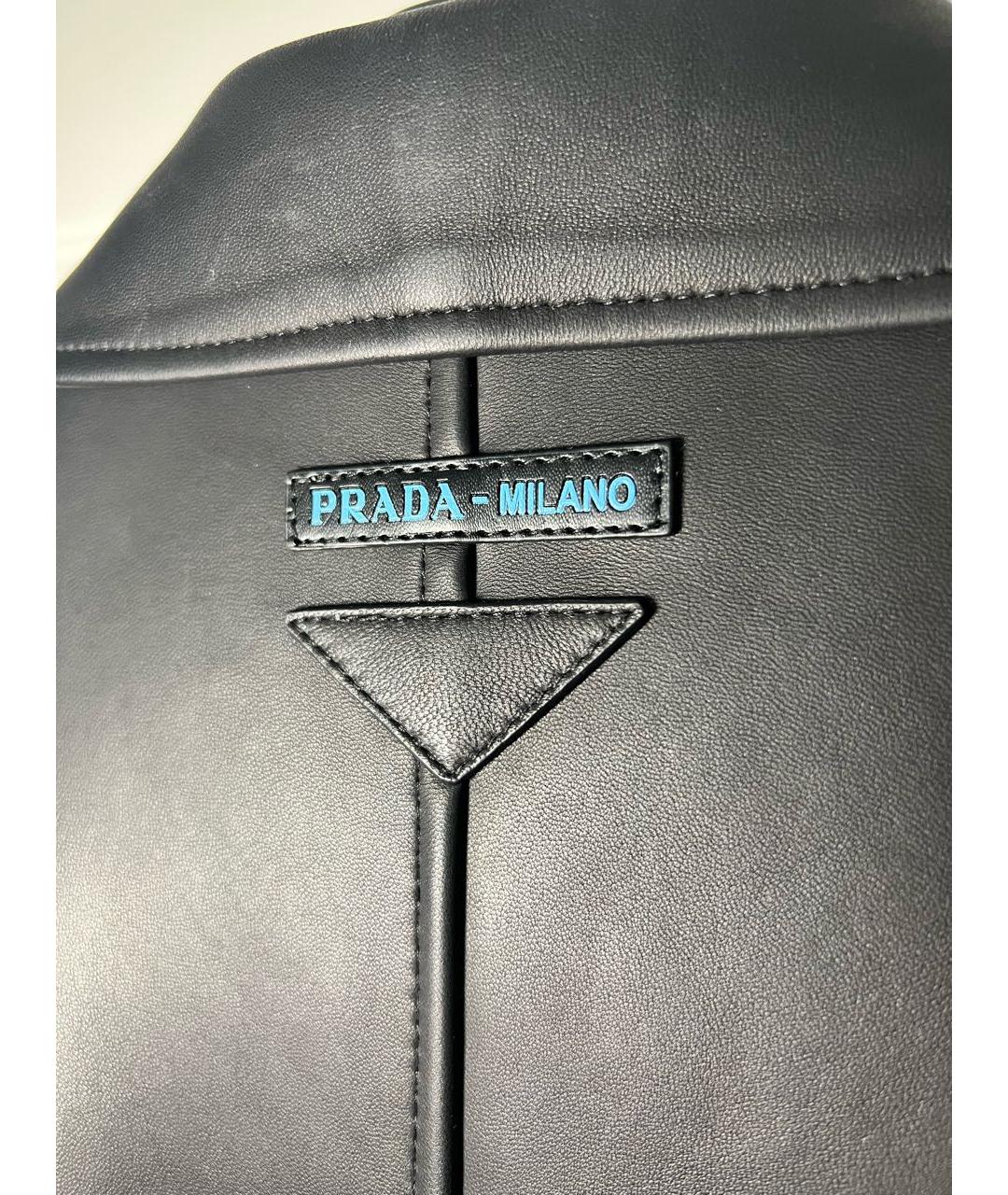 PRADA Черная кожаная куртка, фото 3