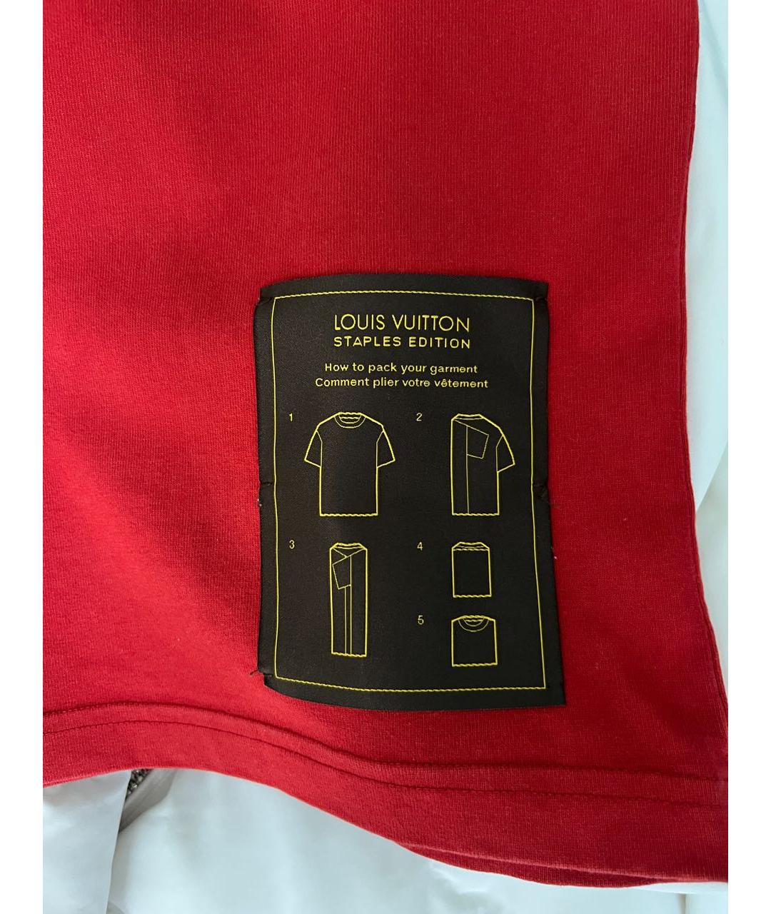 LOUIS VUITTON Красная хлопковая футболка, фото 4