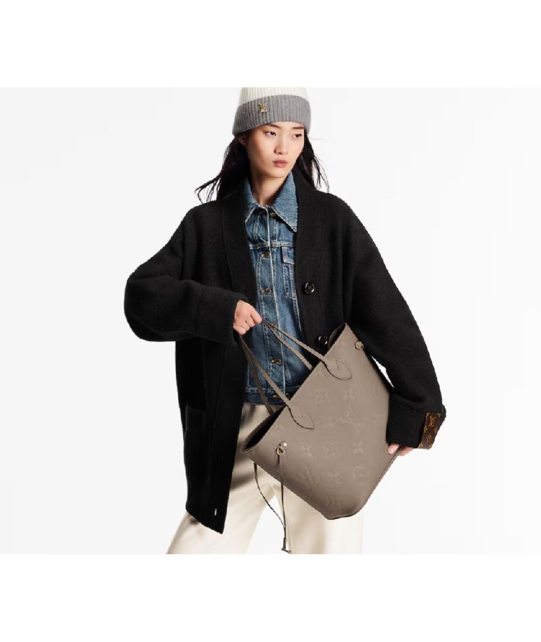LOUIS VUITTON Бежевая кожаная сумка тоут, фото 2