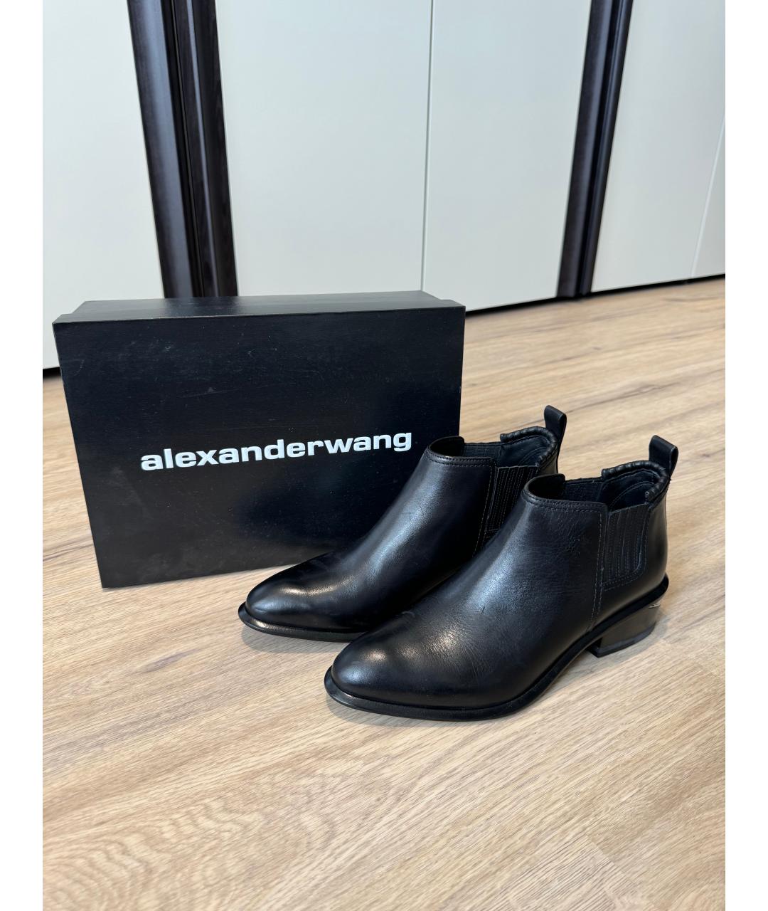ALEXANDER WANG Черные кожаные полусапоги, фото 7