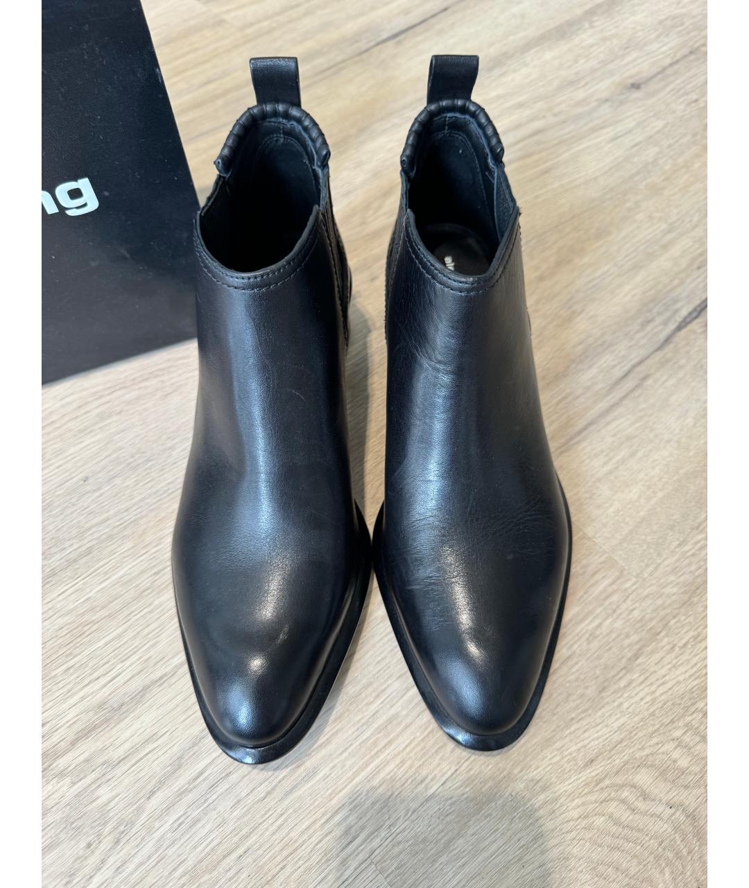 ALEXANDER WANG Черные кожаные полусапоги, фото 2