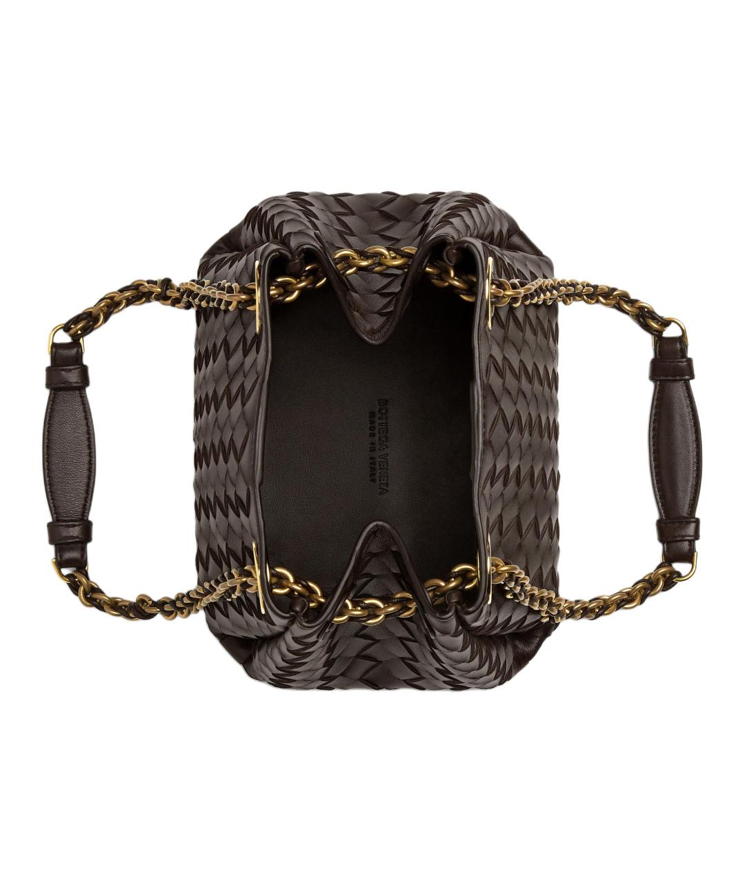 BOTTEGA VENETA Коричневая кожаная сумка через плечо, фото 3