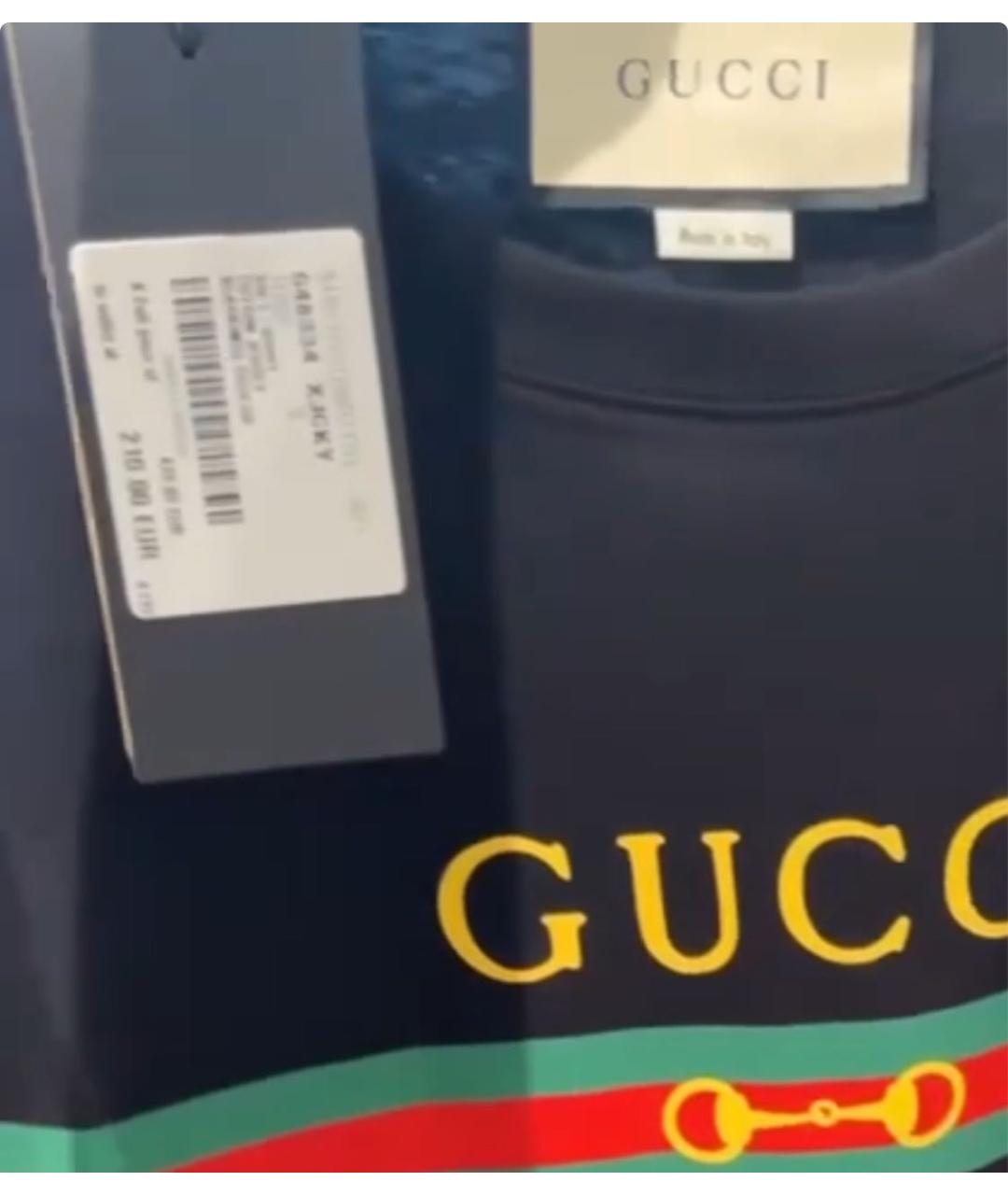 GUCCI Черная футболка, фото 4