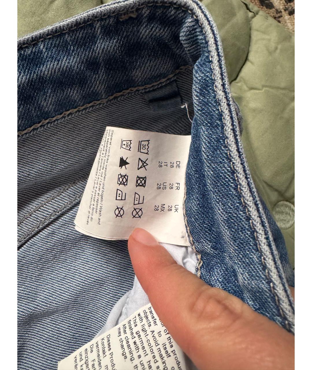 HUGO BOSS Голубые хлопковые прямые джинсы, фото 4