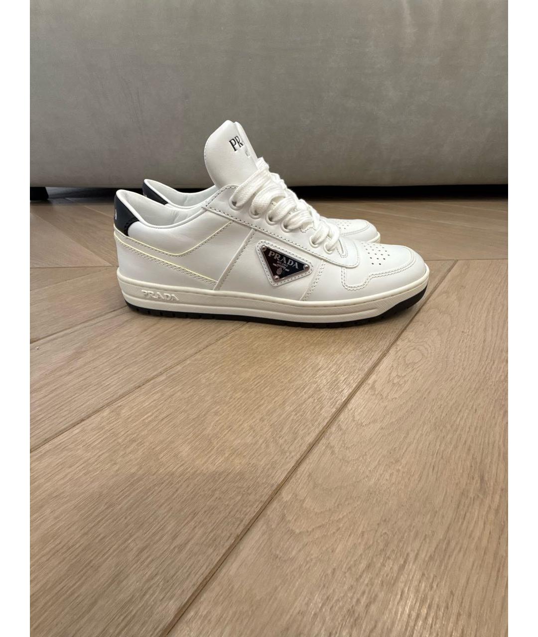 PRADA Белые кожаные кеды, фото 6