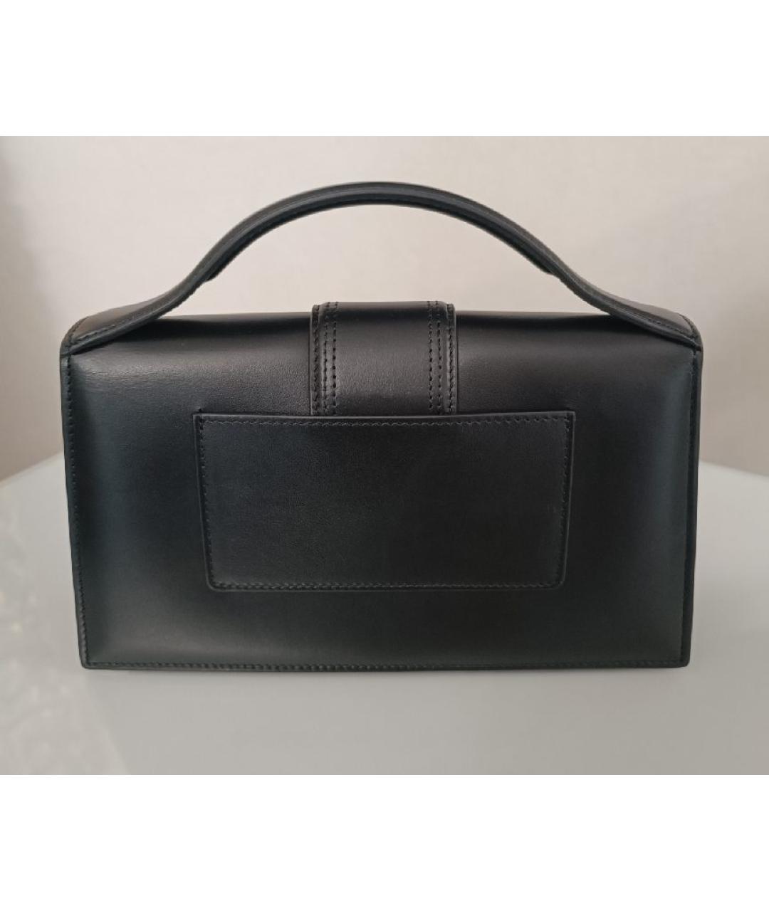 JACQUEMUS Черная кожаная сумка через плечо, фото 3