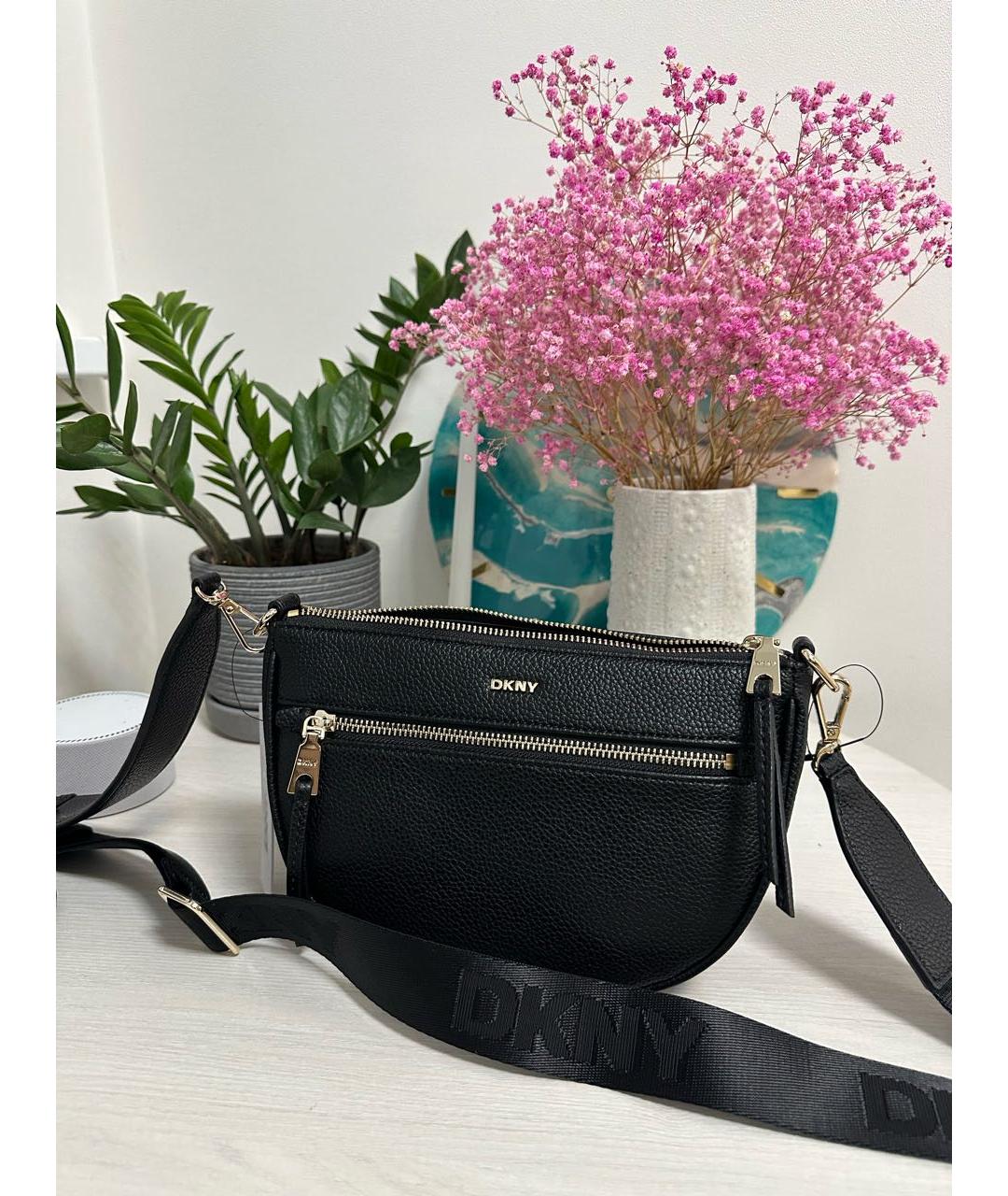 DKNY Черная сумка через плечо из искусственной кожи, фото 3