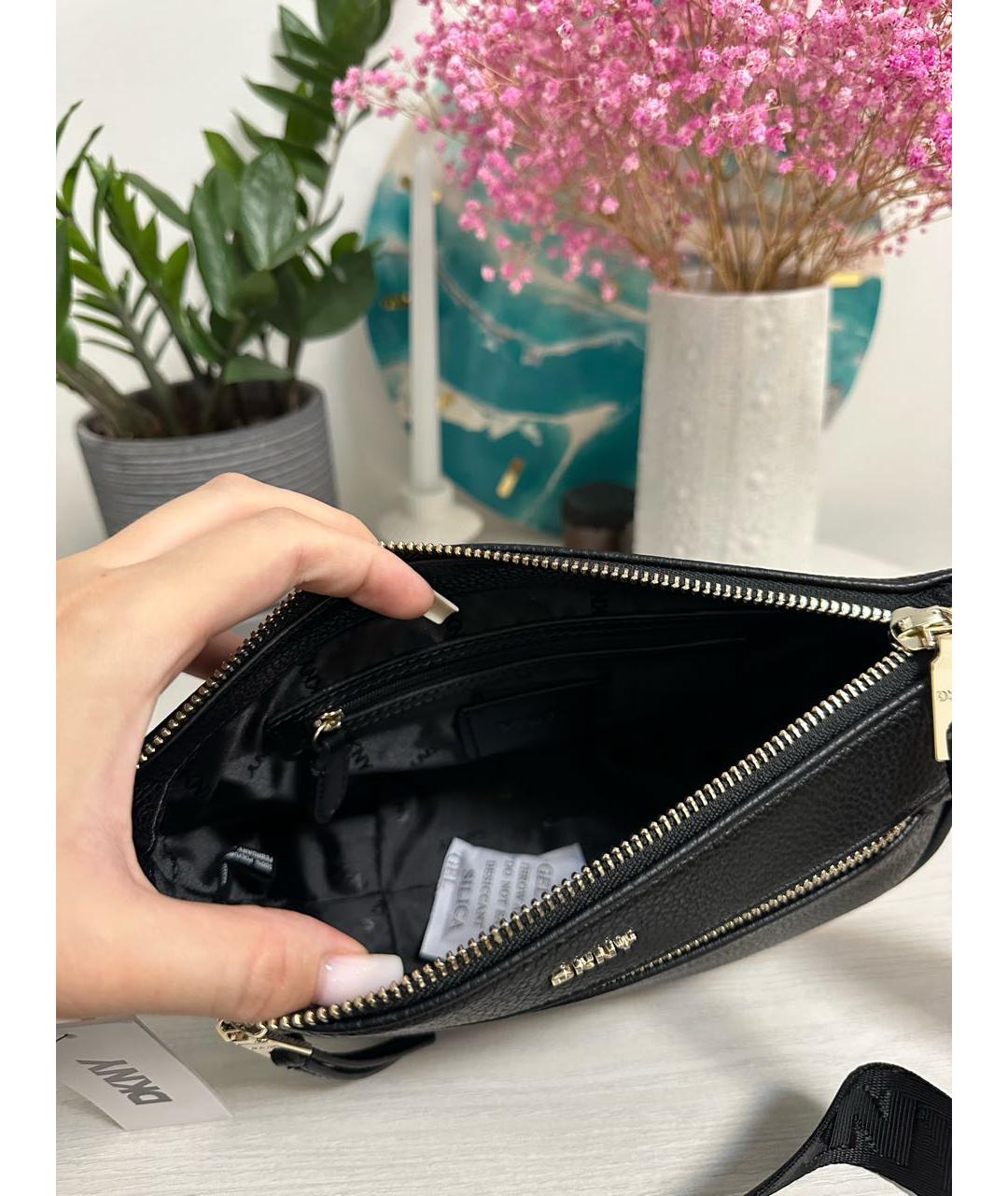 DKNY Черная сумка через плечо из искусственной кожи, фото 5