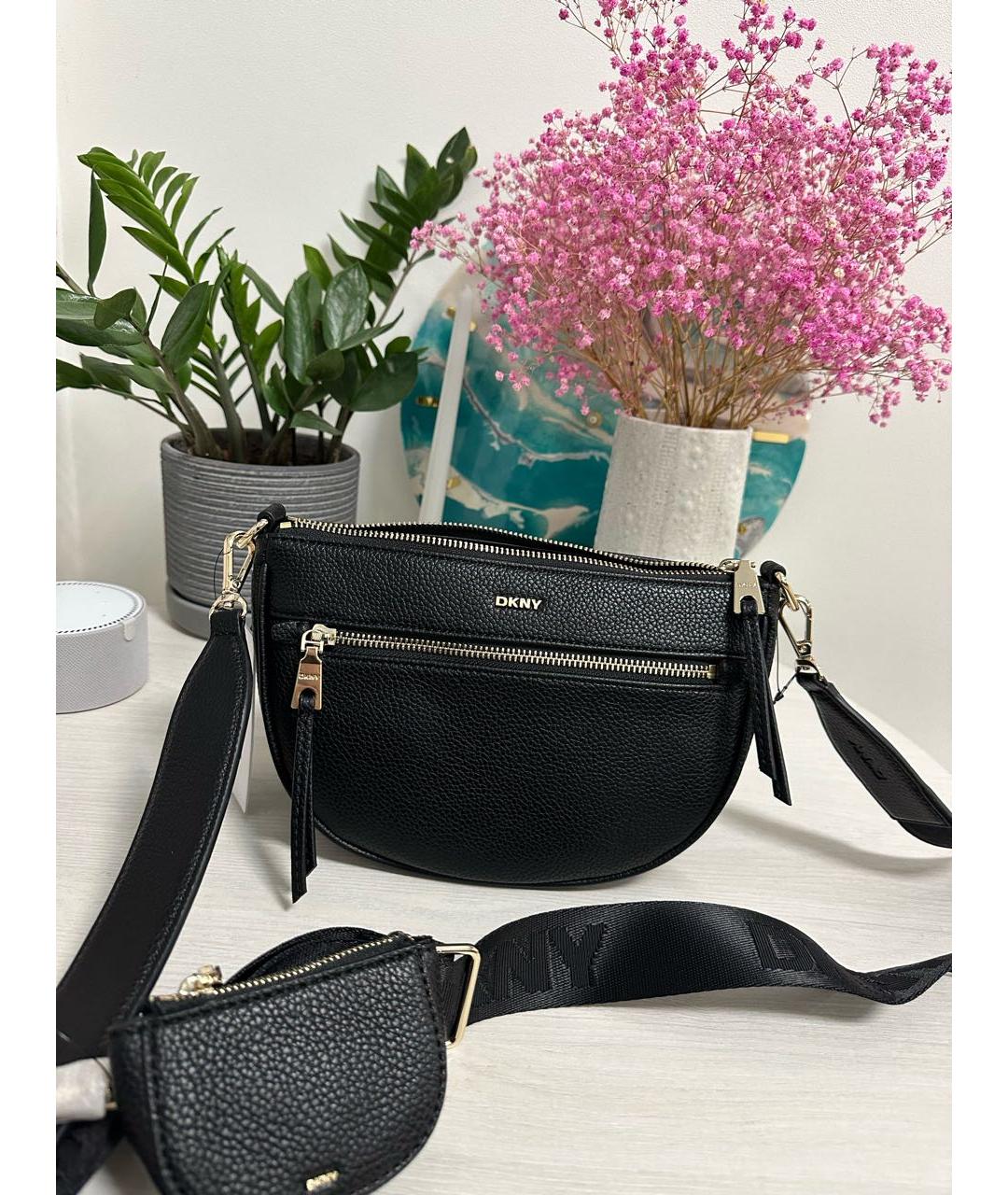 DKNY Черная сумка через плечо из искусственной кожи, фото 2