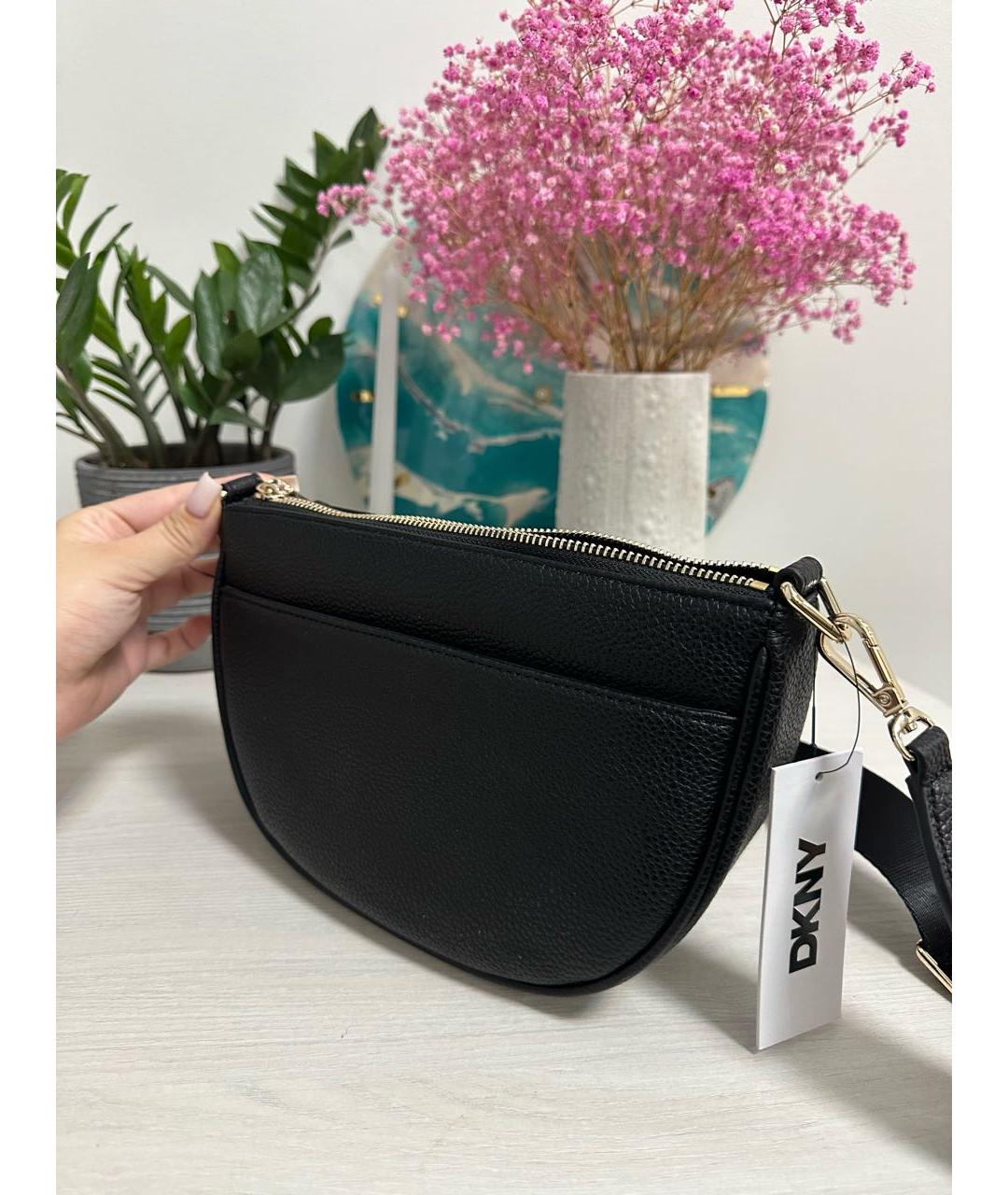 DKNY Черная сумка через плечо из искусственной кожи, фото 4