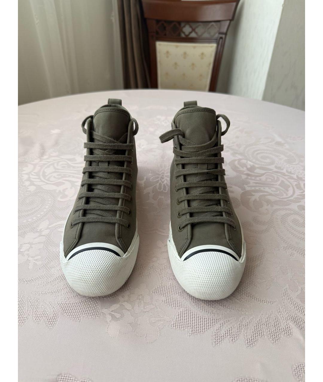 BURBERRY Хаки кеды, фото 2