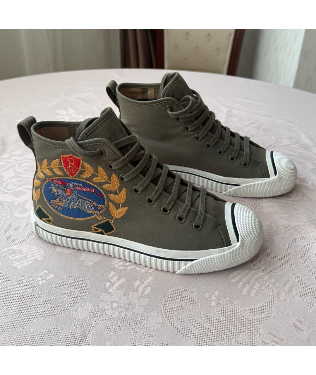 BURBERRY Хаки кеды, фото 8