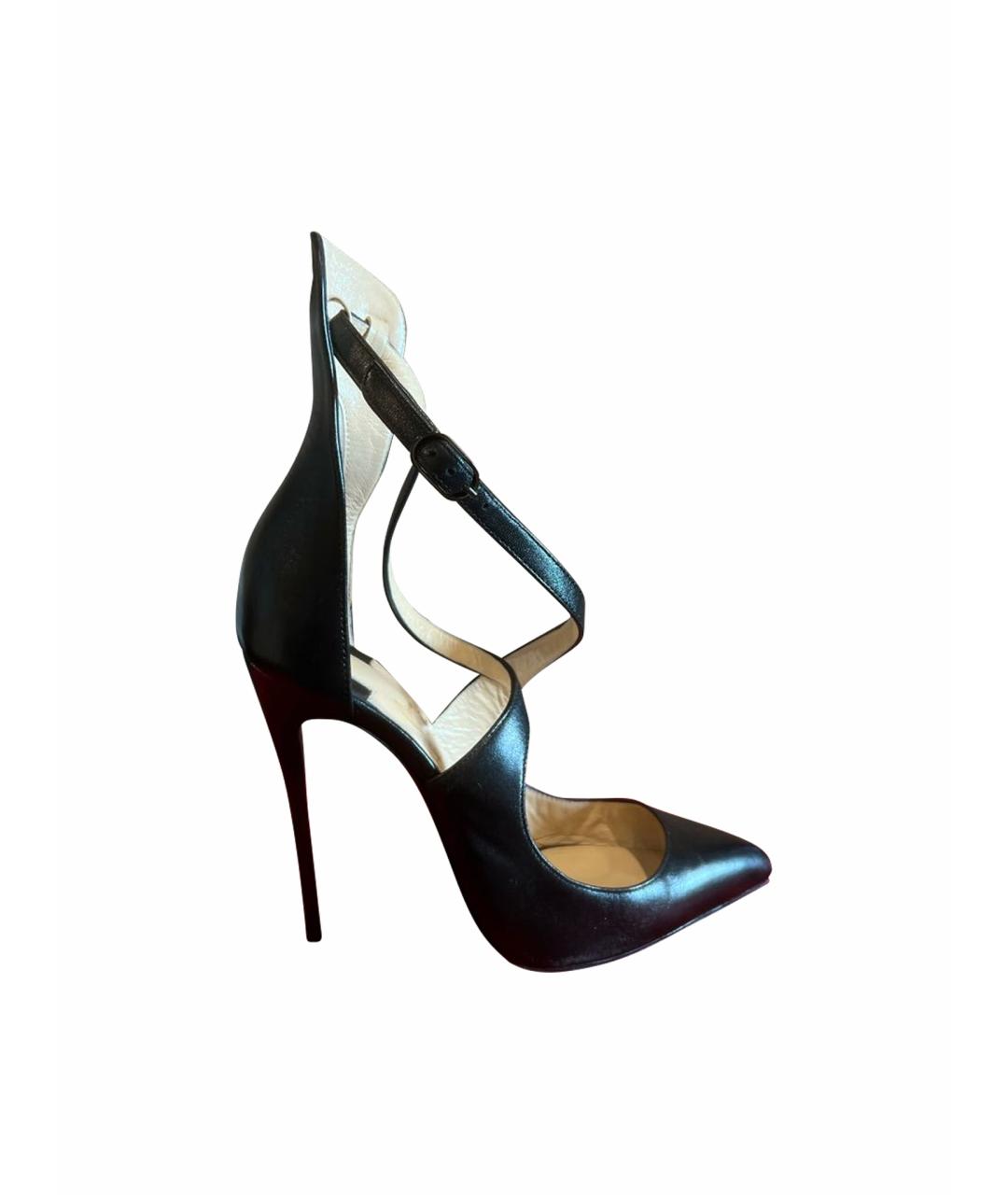CHRISTIAN LOUBOUTIN Черные кожаные туфли, фото 1