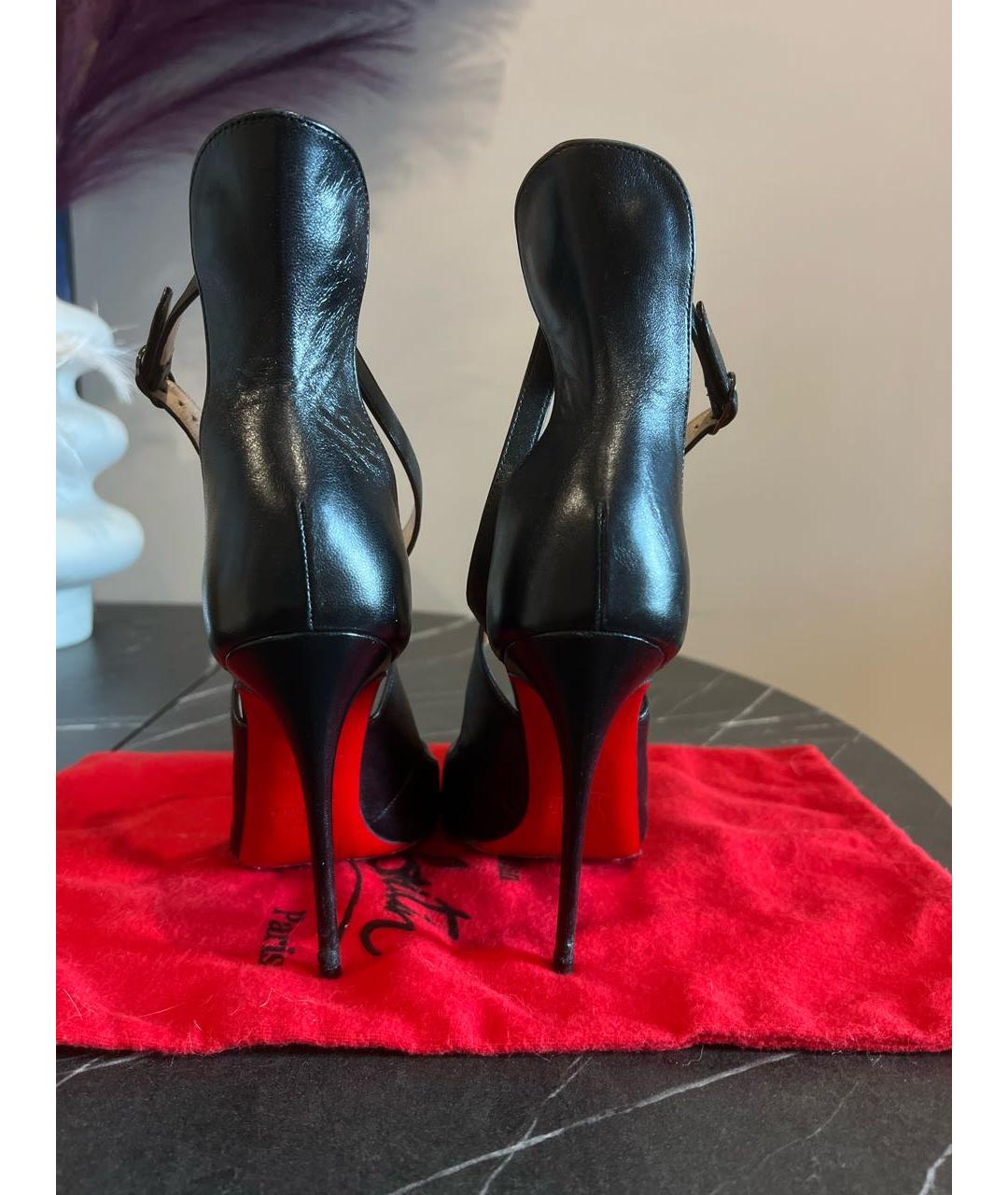 CHRISTIAN LOUBOUTIN Черные кожаные туфли, фото 5