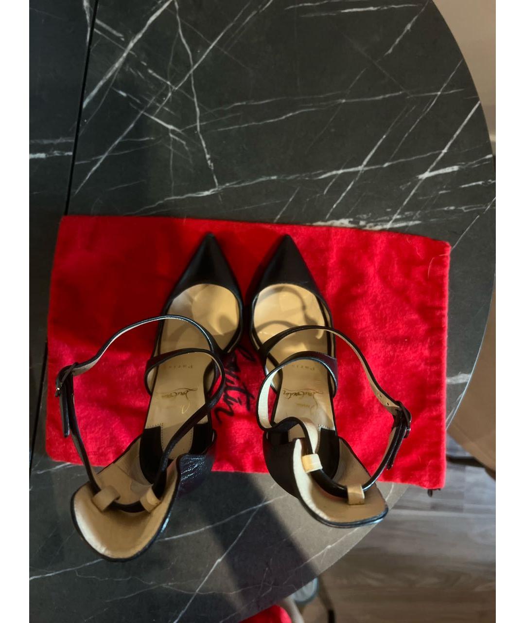 CHRISTIAN LOUBOUTIN Черные кожаные туфли, фото 3