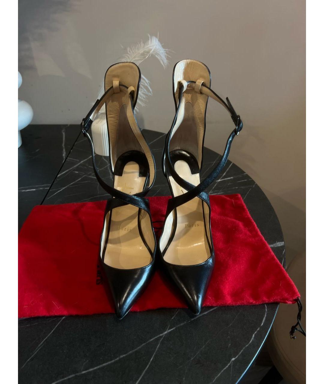CHRISTIAN LOUBOUTIN Черные кожаные туфли, фото 2