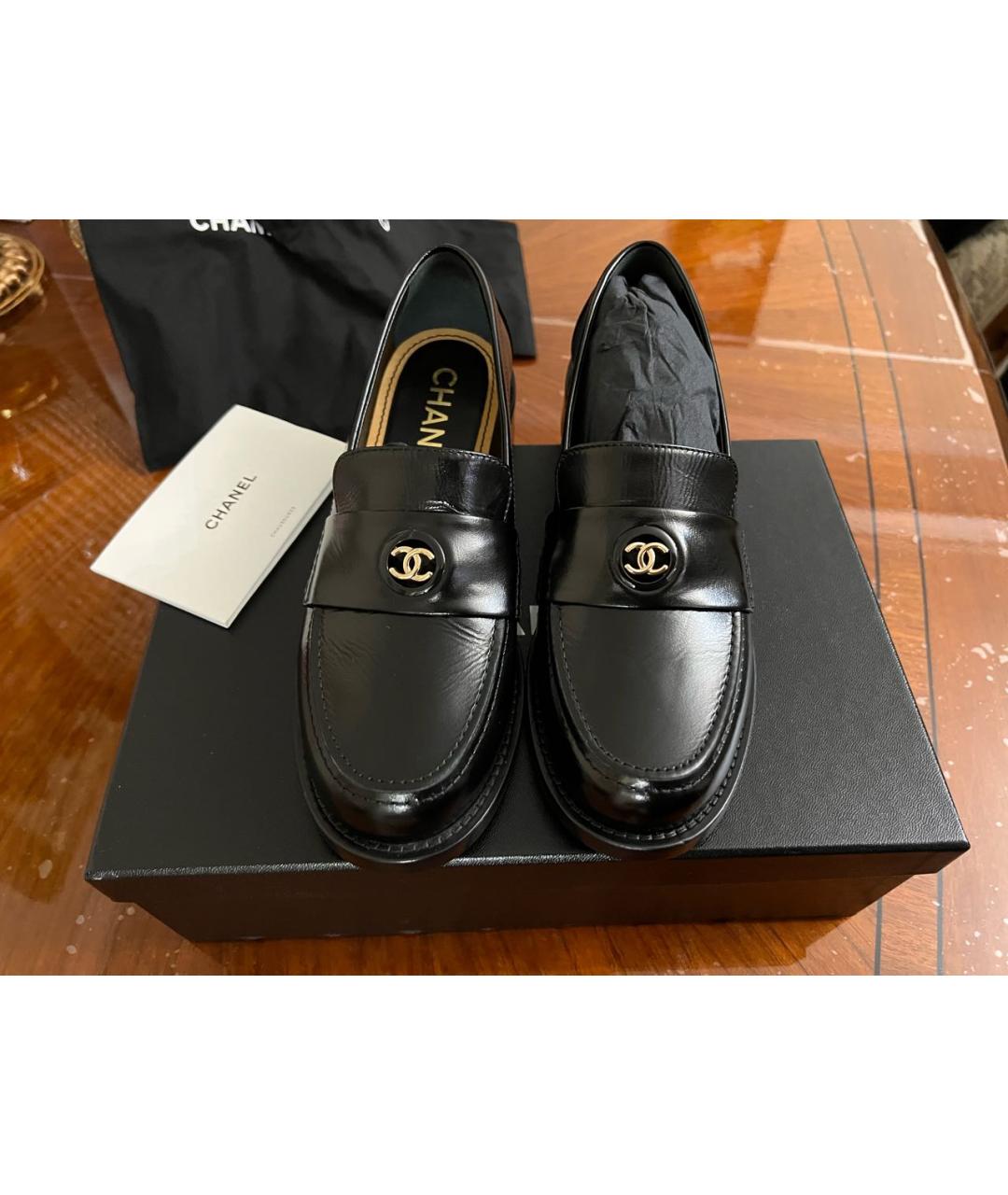 CHANEL Черные кожаные лоферы, фото 2