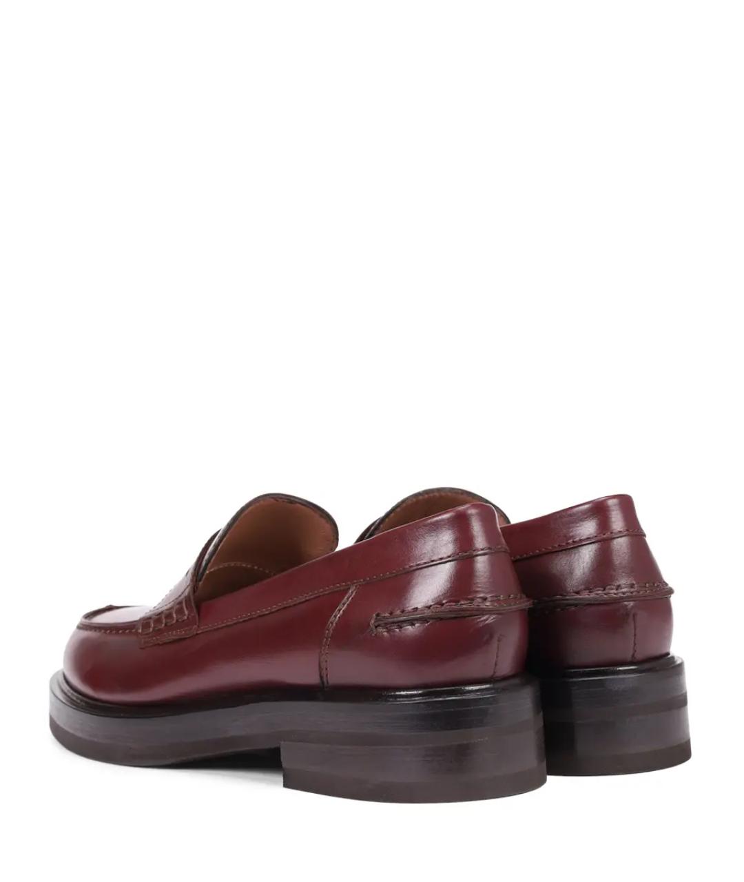 KITON Бордовые кожаные лоферы, фото 4