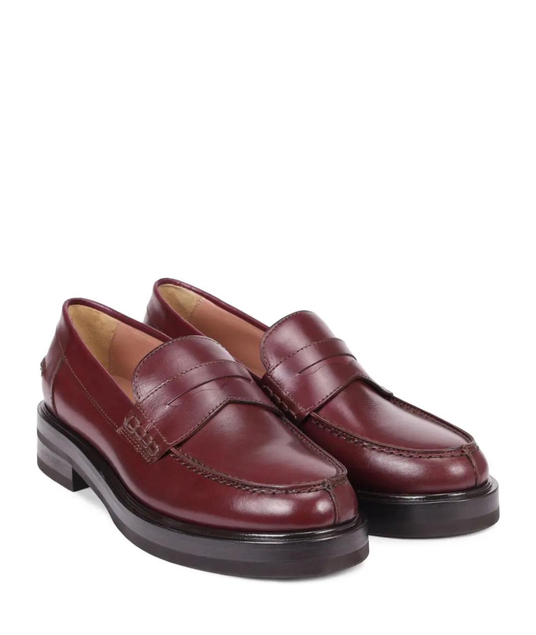 KITON Бордовые кожаные лоферы, фото 2