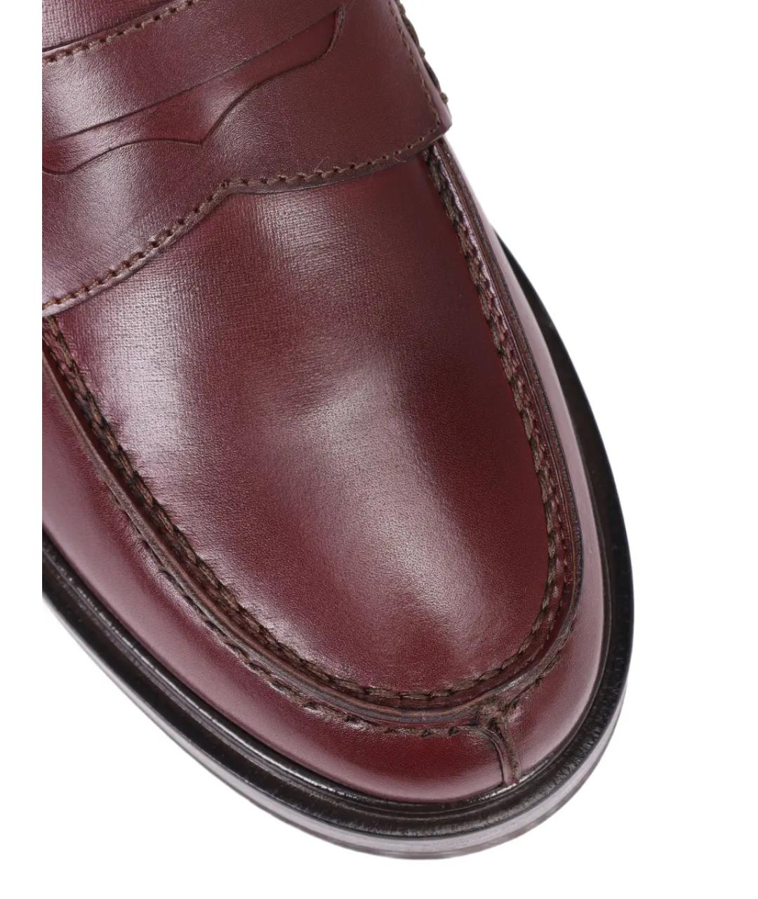 KITON Бордовые кожаные лоферы, фото 5