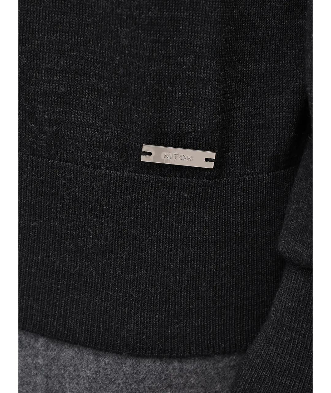 KITON Серая шерстяная водолазка, фото 6