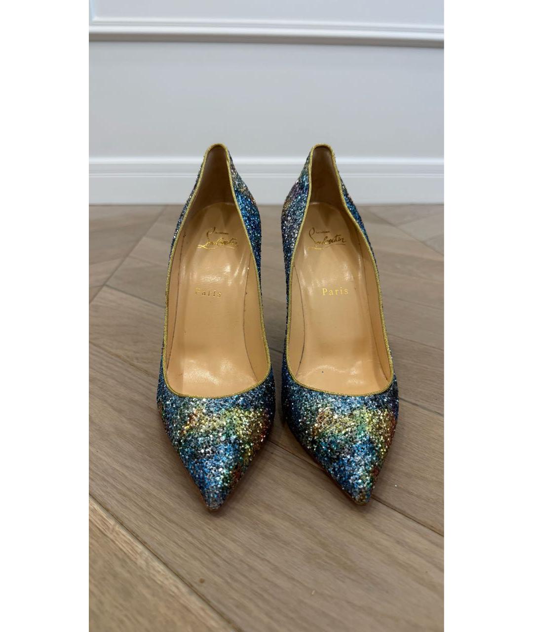 CHRISTIAN LOUBOUTIN Синие кожаные туфли, фото 2