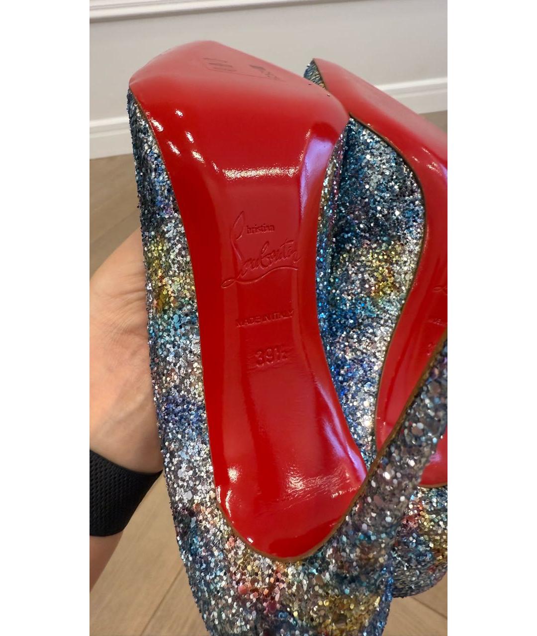 CHRISTIAN LOUBOUTIN Синие кожаные туфли, фото 6