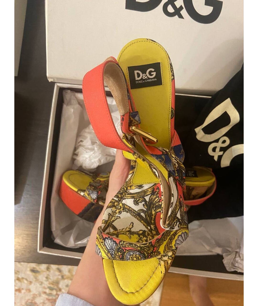 DOLCE&GABBANA Мульти босоножки из лакированной кожи, фото 3