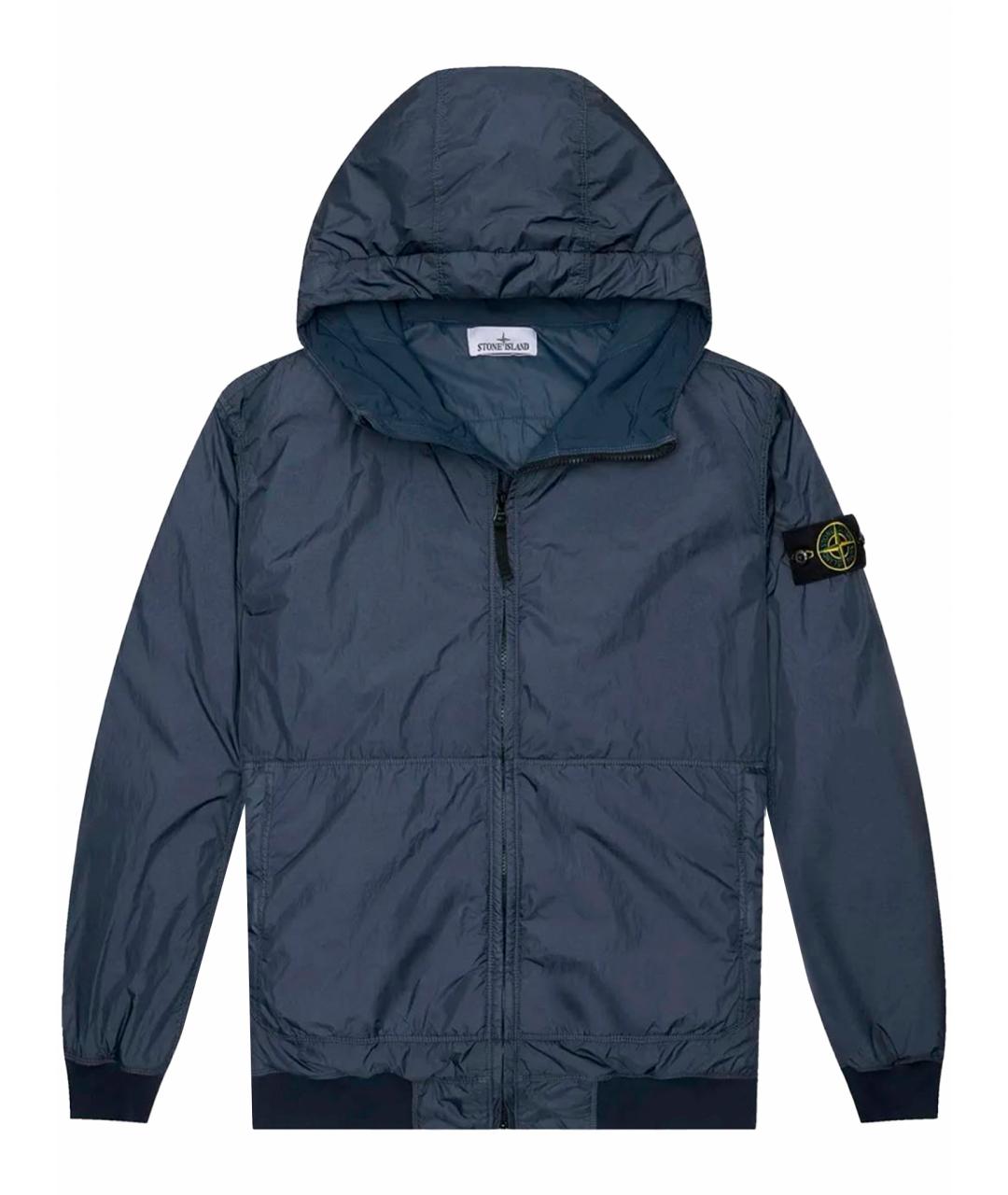 STONE ISLAND Темно-синяя полиамидовая куртка, фото 1