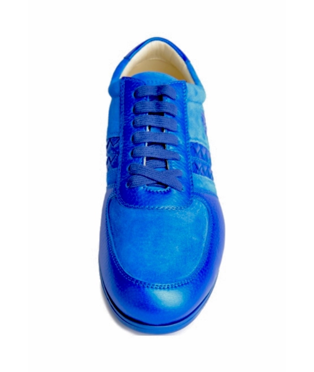 BOTTEGA VENETA Синие кожаные кроссовки, фото 2