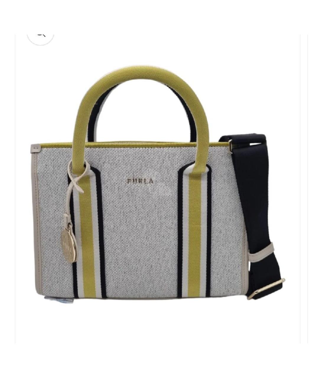 FURLA Серая тканевая сумка тоут, фото 6