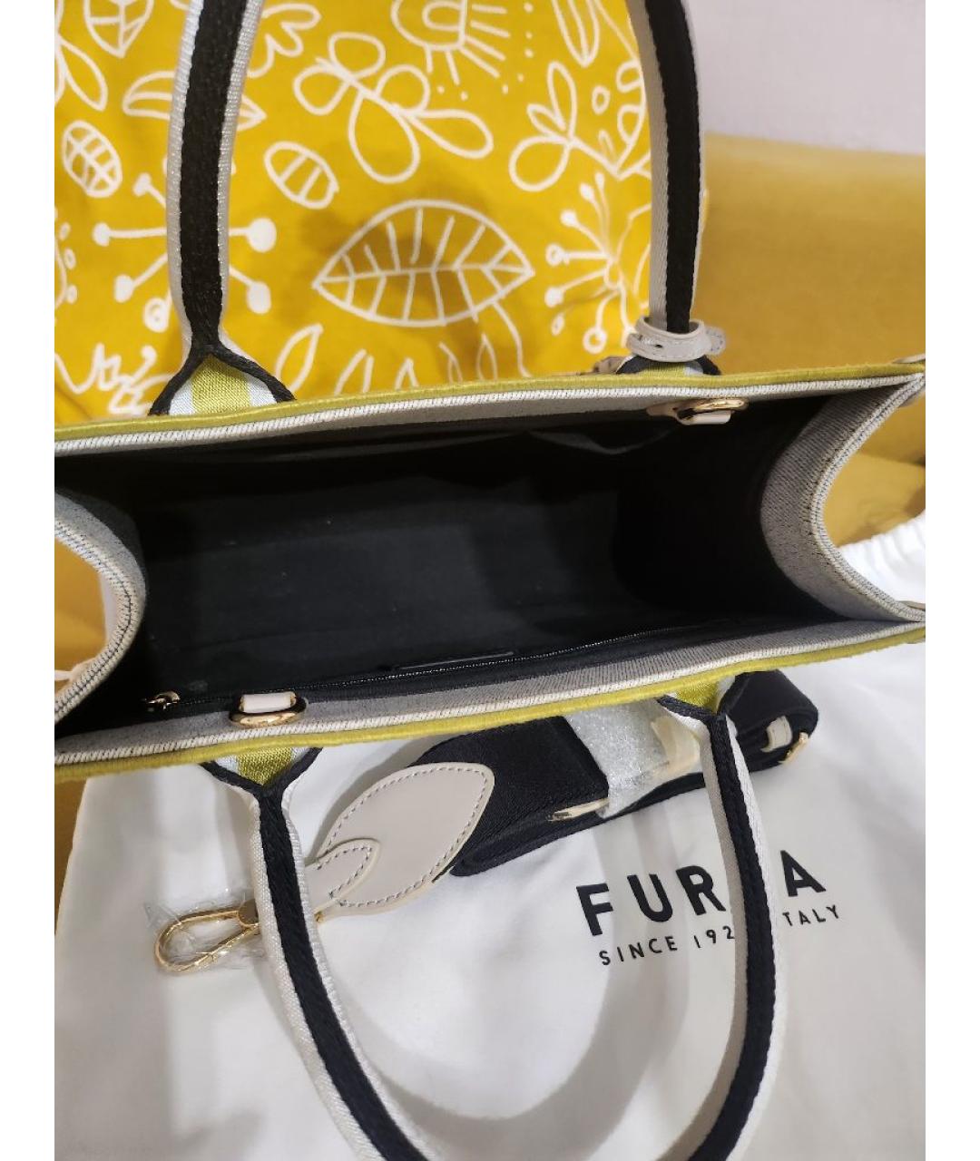 FURLA Серая тканевая сумка тоут, фото 4