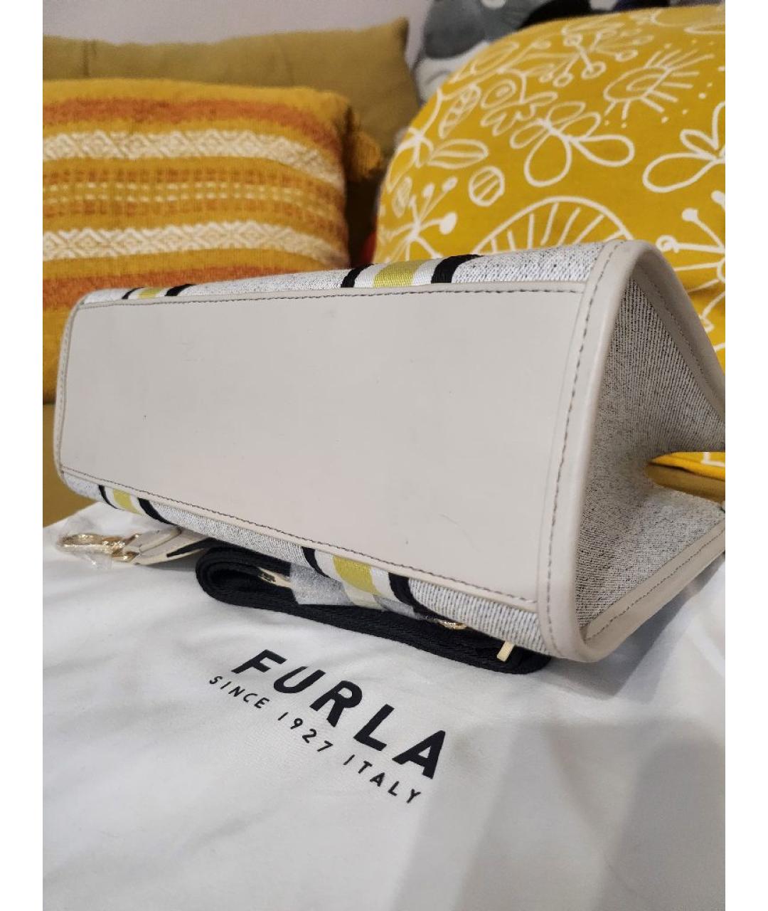FURLA Серая тканевая сумка тоут, фото 3