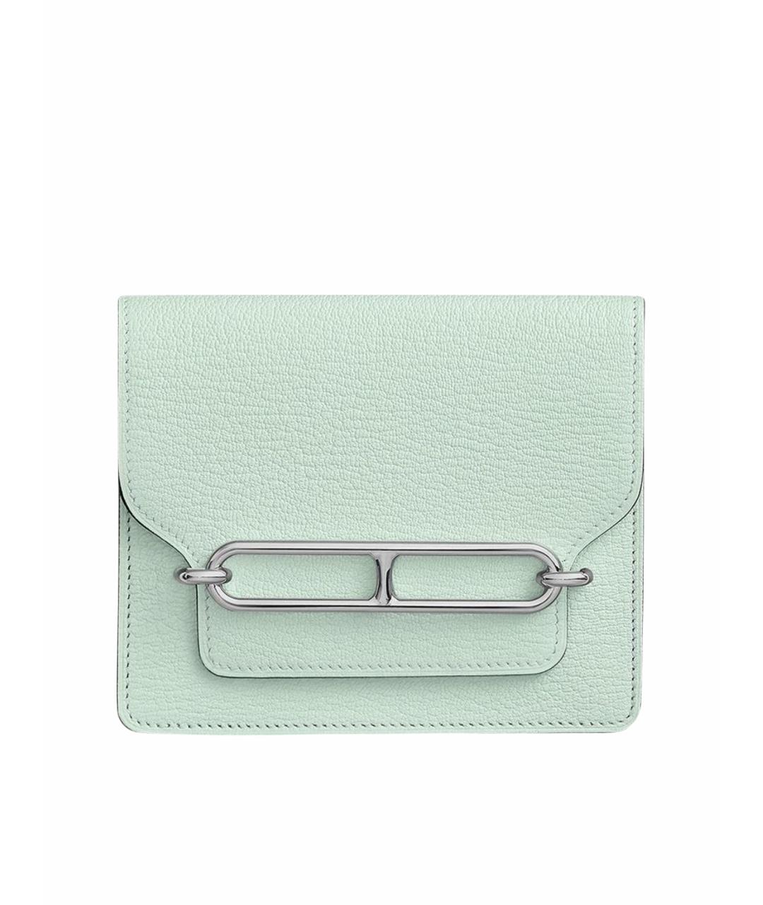 HERMES Бирюзовый кожаный кошелек, фото 1