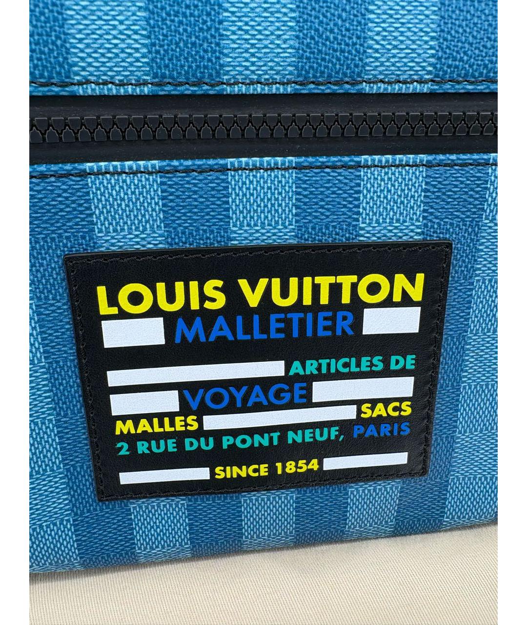 LOUIS VUITTON Голубой кожаный рюкзак, фото 2