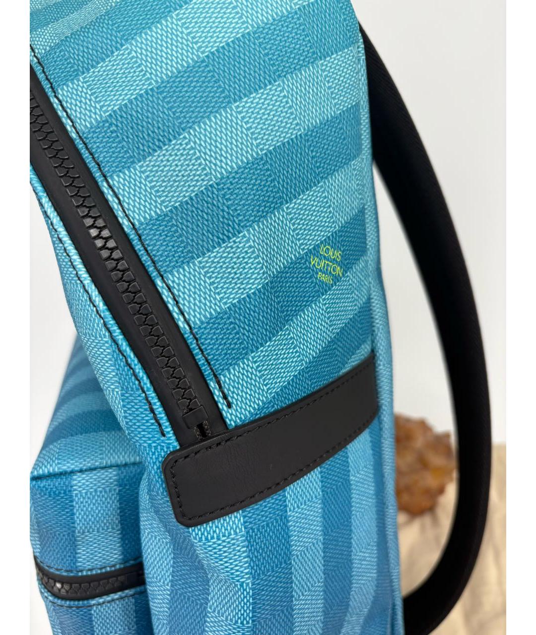 LOUIS VUITTON Голубой кожаный рюкзак, фото 8