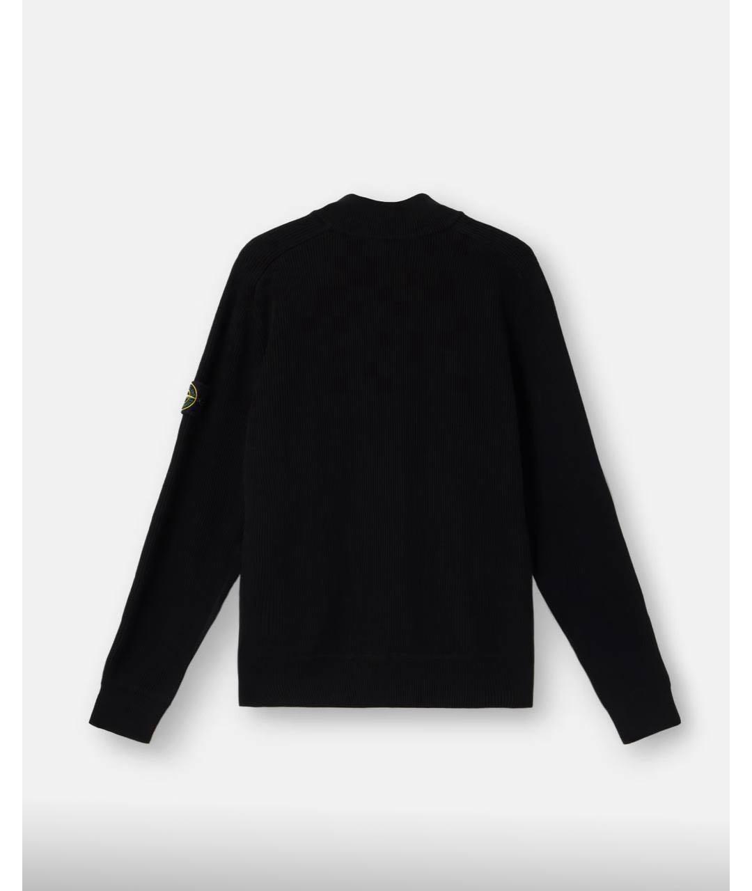 STONE ISLAND Черный хлопковый джемпер / свитер, фото 2