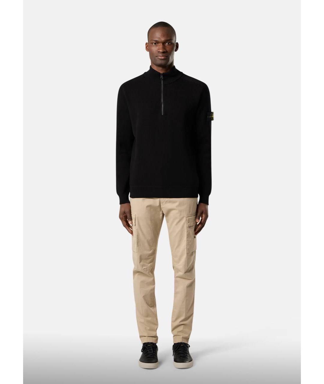 STONE ISLAND Черный хлопковый джемпер / свитер, фото 3
