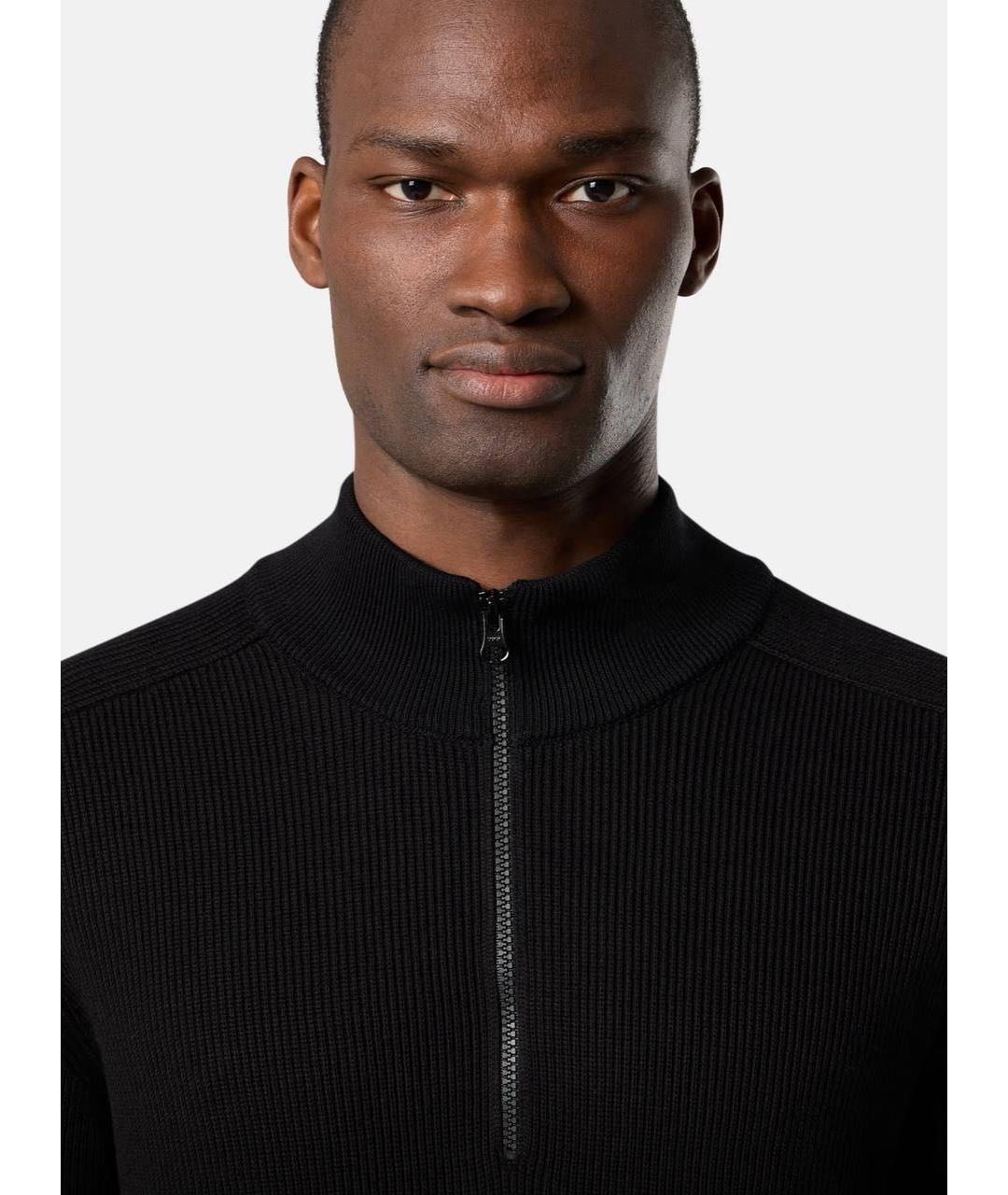 STONE ISLAND Черный хлопковый джемпер / свитер, фото 4