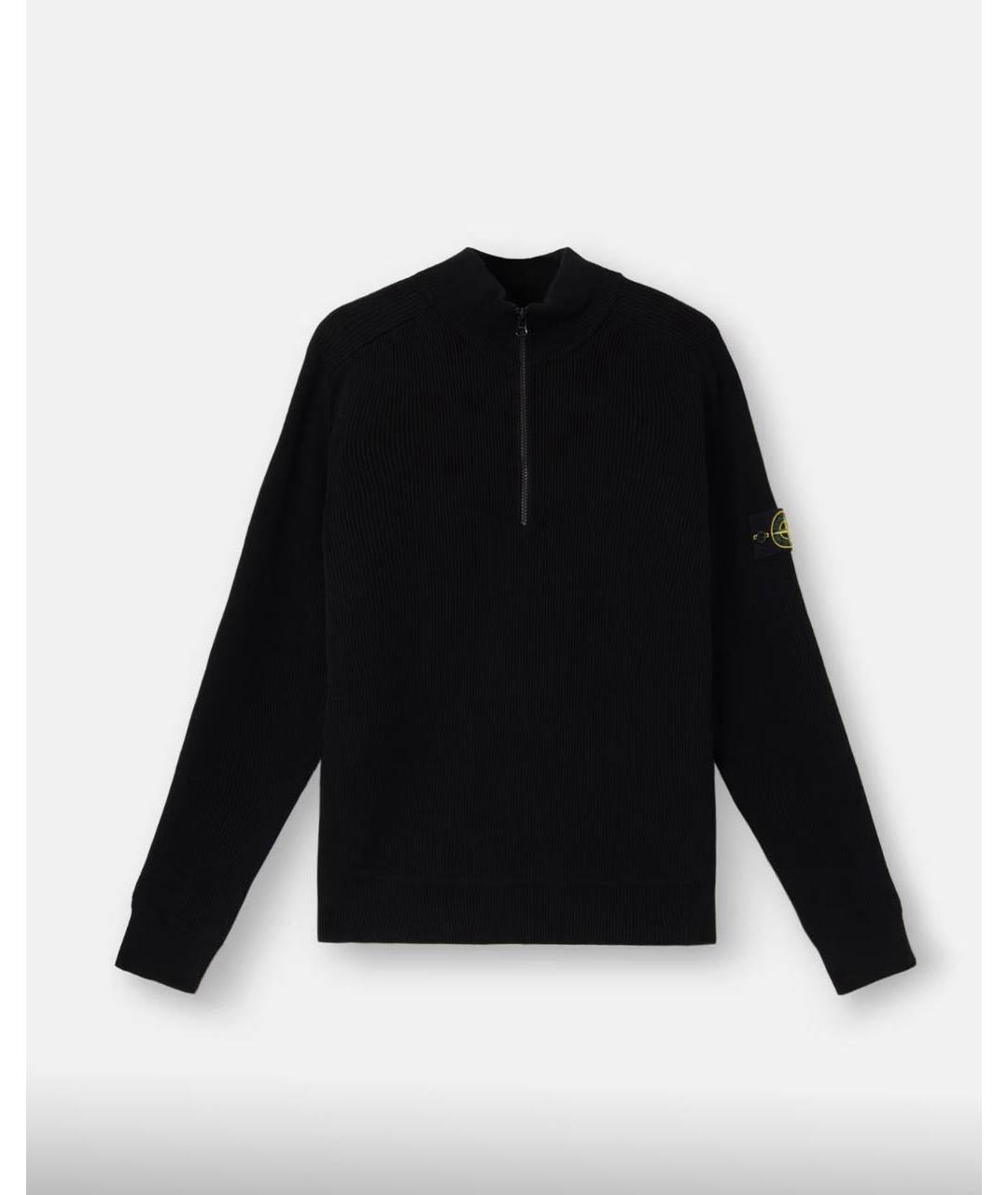 STONE ISLAND Черный хлопковый джемпер / свитер, фото 6