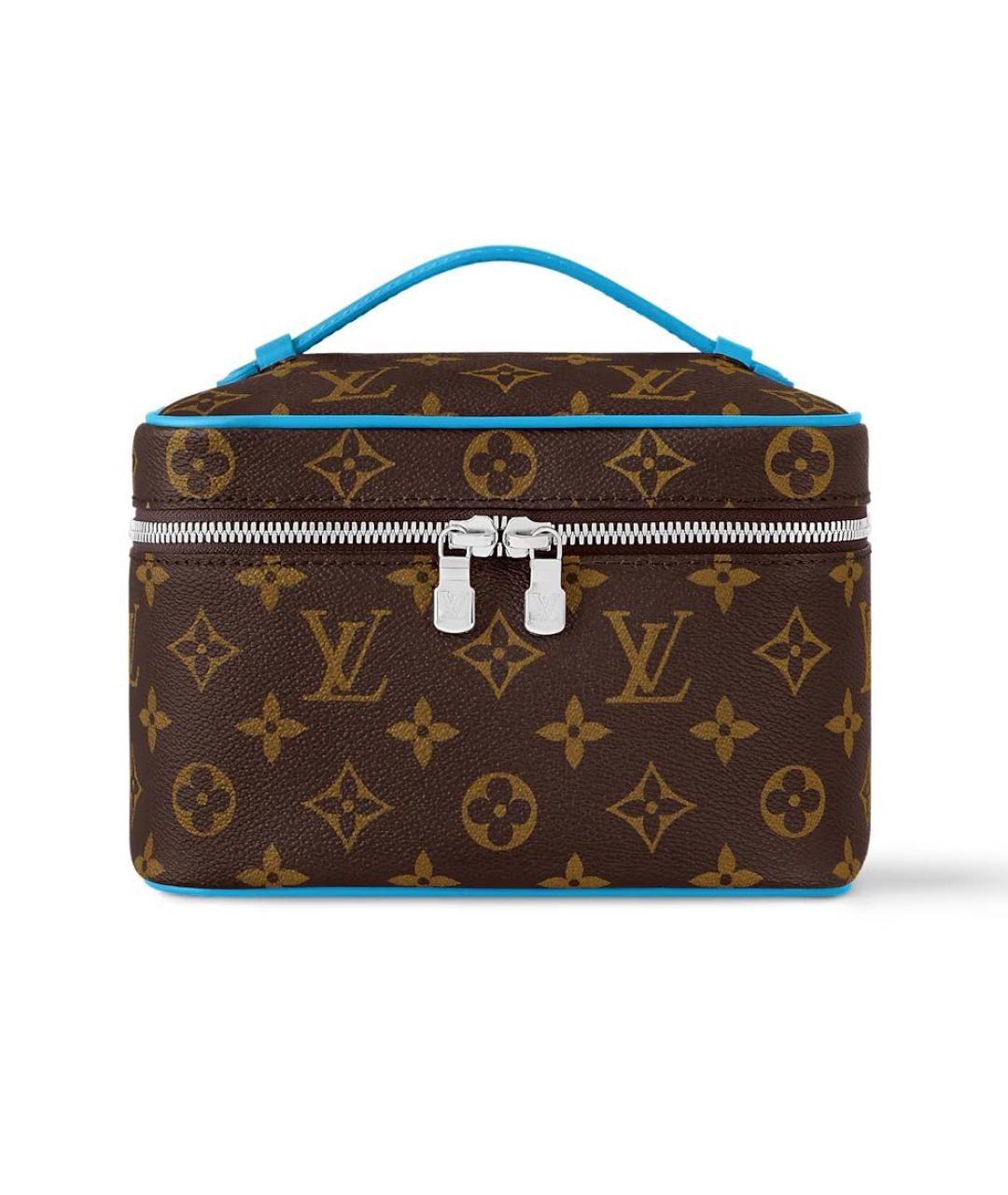 LOUIS VUITTON Коричневая кожаная косметичка, фото 4