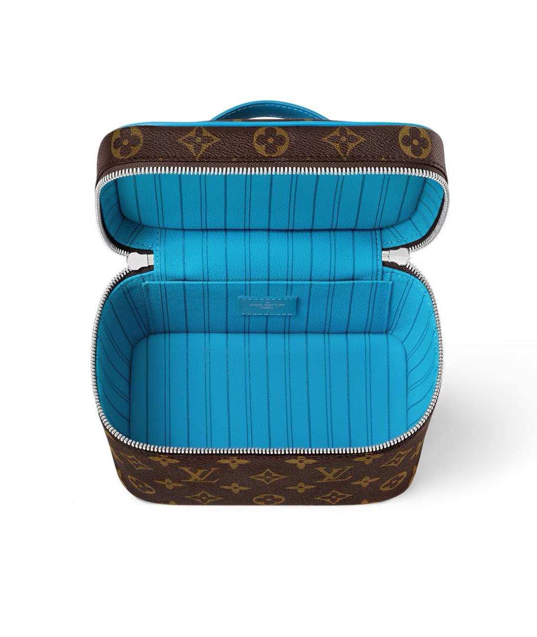 LOUIS VUITTON Коричневая кожаная косметичка, фото 3
