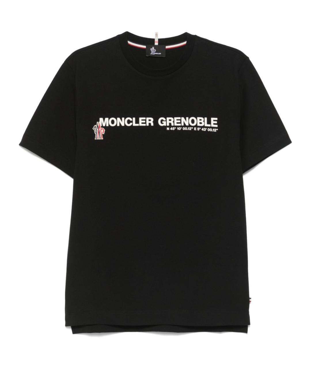 MONCLER GRENOBLE Черная хлопковая футболка, фото 1