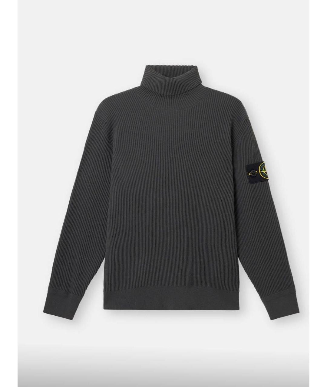 STONE ISLAND Антрацитовая шерстяная водолазка, фото 7