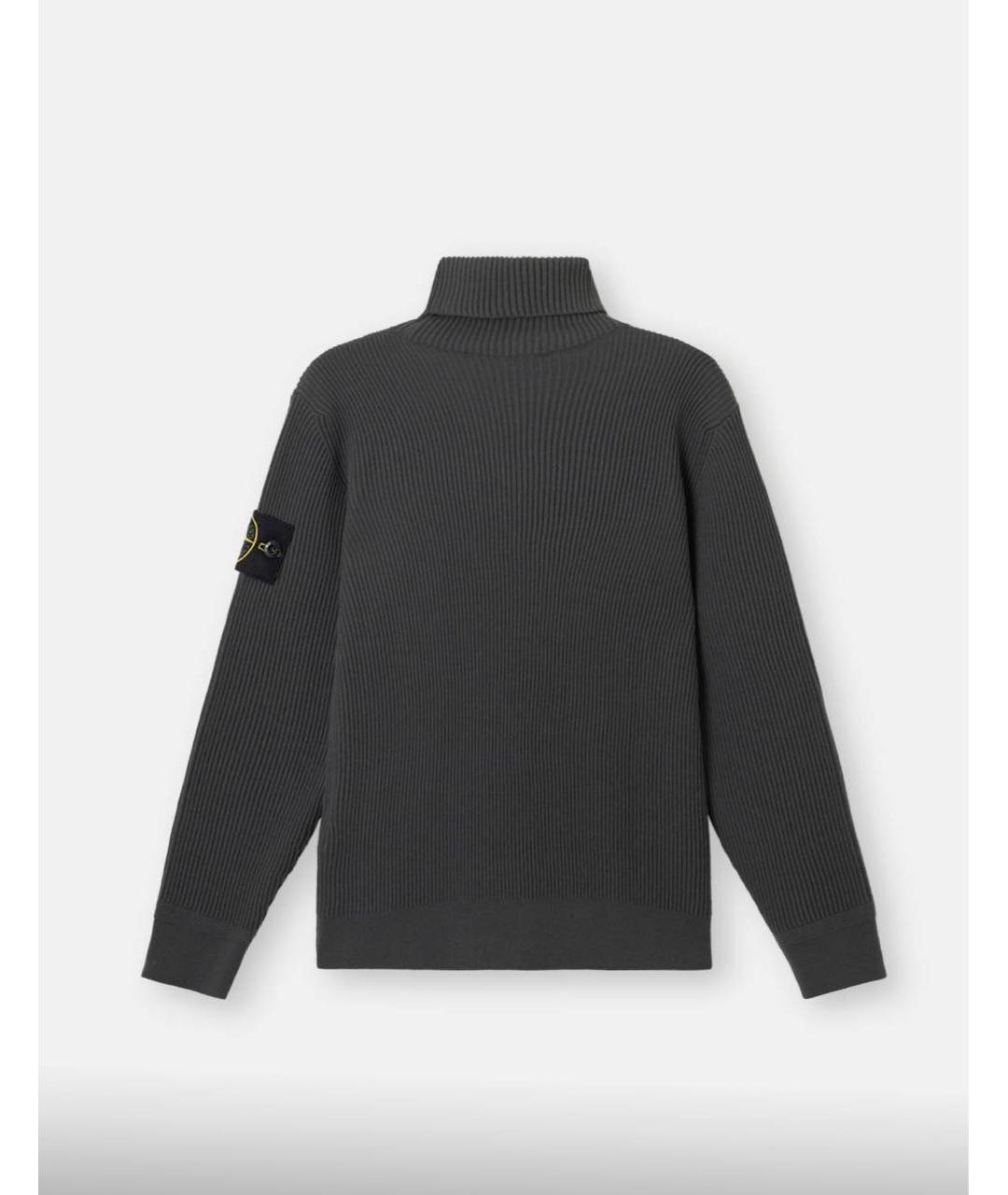 STONE ISLAND Антрацитовая шерстяная водолазка, фото 2