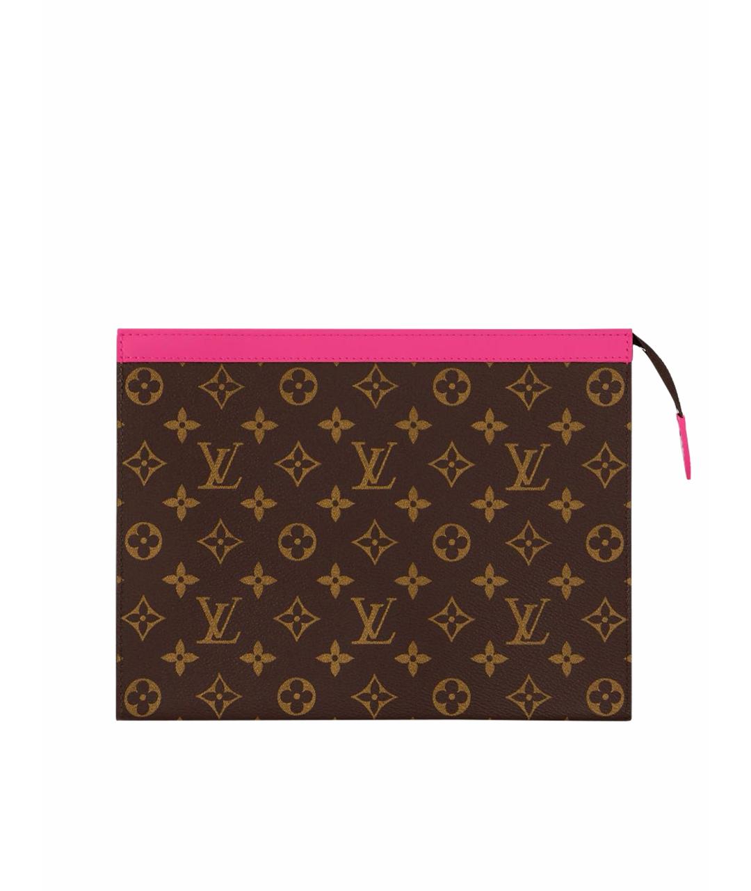 LOUIS VUITTON Коричневая кожаная косметичка, фото 1