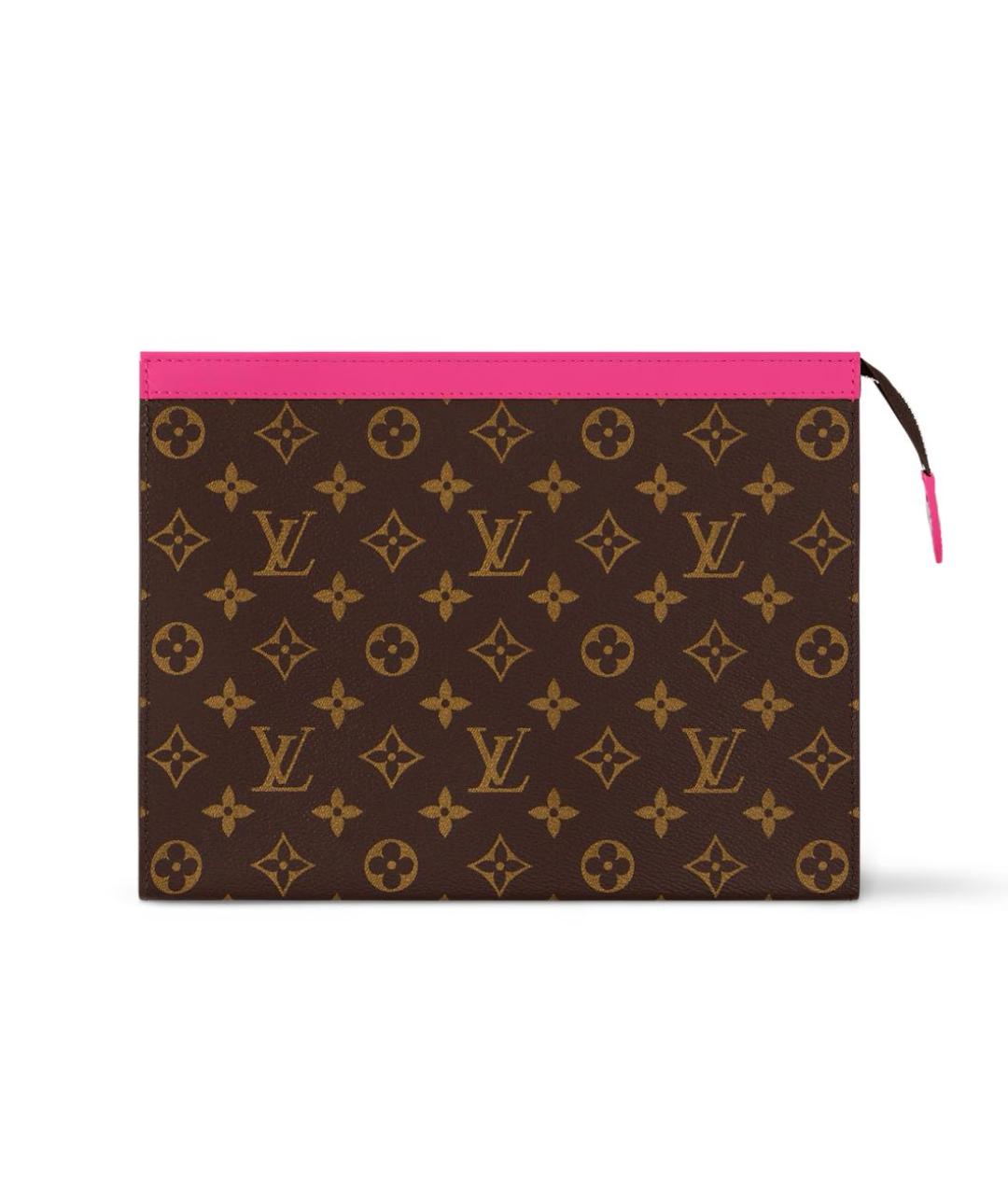 LOUIS VUITTON Коричневая кожаная косметичка, фото 4