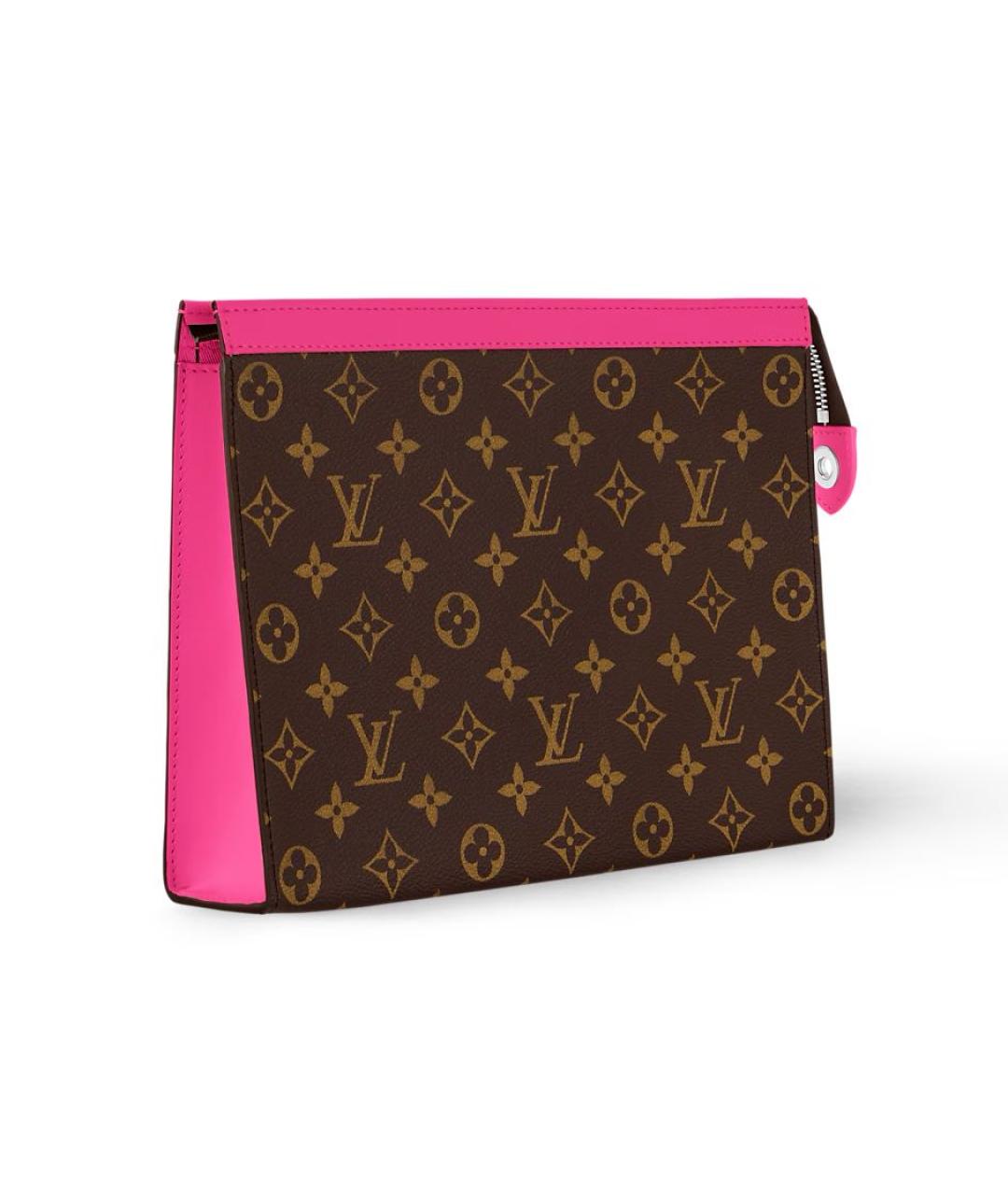 LOUIS VUITTON Коричневая кожаная косметичка, фото 2