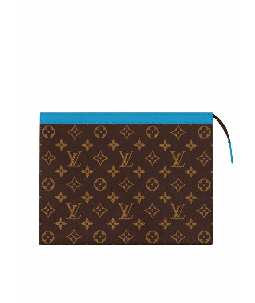LOUIS VUITTON Коричневая кожаная косметичка, фото 1