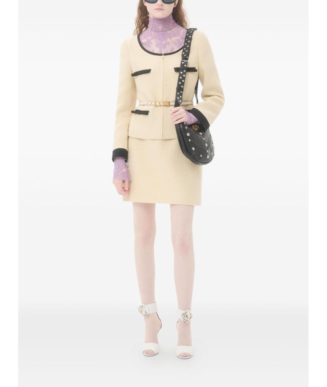VALENTINO Бежевая юбка мини, фото 3